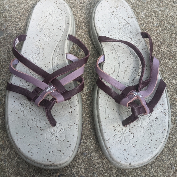 Hi-Tec Purple Leather Strappy Sandals Size 7 - Picture 1 of 4